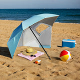 PARASOL/PARAWAN PLAŻOWY 2W1 XXL 240 CM NIEBIESKI NILS NC17114