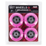 ZESTAW KÓŁEK PU 76x24 82A (4szt.) RÓŻOWE + ABEC-7 (8szt.) NILS EXTREME