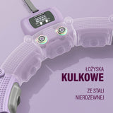 Hula hop magnetyczny fioletowy HMS HHM14 z wyświetlaczem LCD i obciążeniem