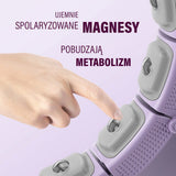 Hula hop magnetyczny fioletowy HMS HHM14 z wyświetlaczem LCD i obciążeniem