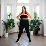 Hula hop HMS HHW12 Plus Size czarne z obciążeniem i regulacją obwodu