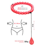 ZESTAW HULA HOP OHA01 RED Z WYPUSTKAMI I OBCIĄŻNIKIEM ONE FITNESS + PAS BR125