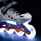 ŁYŻWOROLKI 4w1 LED BIAŁE Z WYM. PŁOZĄ HOKEJOWĄ RAINBOW ROZM. L(39-42) NILS EXTREME NH10905