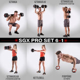 SGX (2 CZĘŚCI) PROSET 6W1 ZESTAW CIĘŻARÓW HMS