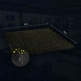 POS35 PODŁOGA GUMOWA POD SPRZĘT FITNESS Z WYPUSTKAMI BLACK/YELLOW II GATUNEK