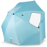 PARASOL/PARAWAN PLAŻOWY 2W1 XXL 240 CM NIEBIESKI NILS NC17114