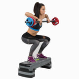STEP DO AEROBIKU FITNESSU REGULOWANY 3-STOPNIOWY SZARO-CZARNY HMS AS005