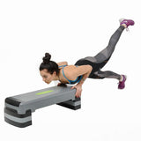 STEP DO AEROBIKU FITNESSU REGULOWANY 3-STOPNIOWY SZARO-CZARNY HMS AS005