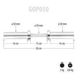 GRYF KRÓTKI OLIMPIJSKI 5KG 50CM HMS (+ZACISKI) GOP050