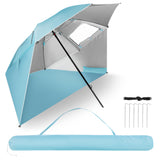 PARASOL/PARAWAN PLAŻOWY 2W1 XXL 240 CM NIEBIESKI NILS NC17114