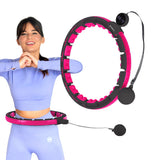 ZESTAW HULA HOP MAGNETYCZNY BLACK/PINK Z LICZNIKIEM HMS HHM16 + PAS WYSZCZUPLAJĄCY BR163 BLACK