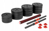 AD SET20 - ZESTAW REGULOWANYCH HANTLI + SZTANGA = 20KG