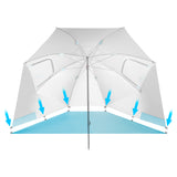 PARASOL/PARAWAN PLAŻOWY 2W1 XXL 240 CM NIEBIESKI NILS NC17114