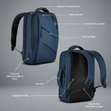 PLECAK DO SAMOLOTU NA LAPTOPA MIEJSKI Z PORTEM USB 15L GRANATOWY NILS NC4502