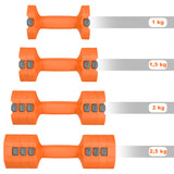 HANTLE CIĘŻARKI REGULOWANE ORANGE 2 x 2.5 KG ZMIANA WAGI ANTY-ROLL HMS HL03