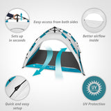 NAMIOT PLAŻOWY SAMOROZKŁADAJACY OCHRONA UV SZARY NILS CAMP NC4802