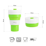 KUBEK SILIKONOWY SKŁADANY 600ML JASNO ZIELONY NILS CAMP NC4103