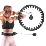 Hula hop HMS HHW12 Plus Size czarne z obciążeniem i regulacją obwodu
