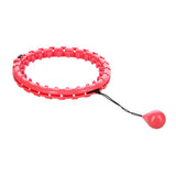 HULA-HOP REGULOWANE Z OBCIĄŻENIEM DO TRENINGU W DOMU CZERWONE FH01