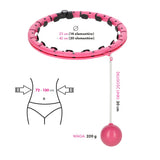 ZESTAW REGULOWANY HULA HOP PLUS SIZE FH07 PINK Z OBCIĄŻNIKEIM I LICZNIKIEM + PAS BR125
