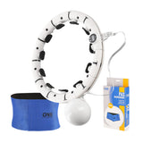 ZESTAW REGULOWANY HULA HOP PLUS SIZE FH07 WHITE Z OBCIĄŻNIKEIM I LICZNIKIEM + PAS BR125