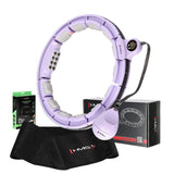 ZESTAW HULA HOP MAGNETYCZNY VIOLET HHM13 Z LICZNIKIEM HMS + PAS BR163 BLACK PLUZ SIZE