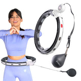 HULA HOP BLACK Z MAGNESEM I OBCIĄŻNIKIEM + LICZNIK HMS HHM15