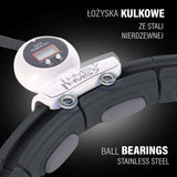 HULA HOP BLACK Z MAGNESEM I OBCIĄŻNIKIEM + LICZNIK HMS HHM15