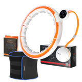 ZESTAW HULA HOP MAGNETYCZNY WHITE/ORANGE Z LICZNIKIEM HMS HHM21 + PAS WYSZCZUPLAJĄCY BR1313