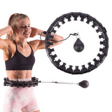 ZESTAW HULA HOP HHW01 BLACK Z WYPUSTKAMI I OBCIĄŻNIKIEM HMS + PAS BR163 BLACK PLUS SIZE