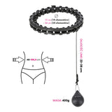 ZESTAW HULA HOP HHW01 BLACK Z WYPUSTKAMI I OBCIĄŻNIKIEM HMS + PAS BR163 BLACK PLUS SIZE