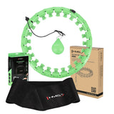 ZESTAW HULA HOP HHW01 GREEN Z WYPUSTKAMI I OBCIĄŻNIKIEM HMS + PAS BR163 BLACK PLUS SIZE