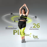 Hula hop HMS HHW11 Plus Size czarne z obciążeniem i regulacją obwodu