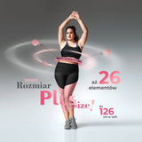 Hula hop HMS HHW11 Plus Size różowe z obciążeniem i regulacją obwodu