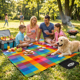 UŻY KOC PIKNIKOWY PLAŻOWY W KRATKĘ XXL 250x200cm NILS CAMP NC2221