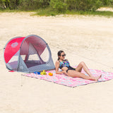 Namiot plażowy samorozkładający czerwony NILS CAMP NC3142 z podłogą ochrona UV