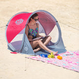 Namiot plażowy samorozkładający czerwony NILS CAMP NC3142 z podłogą ochrona UV