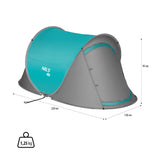 NAMIOT 2-OSOBOWY SAMOROZKŁADAJĄCY POP-UP SZARO-TURKUSOWY NILS CAMP NC3743