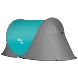NAMIOT 2-OSOBOWY SAMOROZKŁADAJĄCY POP-UP SZARO-TURKUSOWY NILS CAMP NC3743
