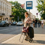 WÓZEK NA ZAKUPY Z SIEDZISKIEM 40L CZARNY NILS NC4303