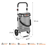 WÓZEK NA ZAKUPY SKŁADANY PREMIUM 50L SZARY NILS NC4305