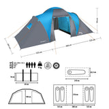 Namiot Turystyczny NILS CAMP NC6431 Highland IV Zielony 4-osobowy 4000 mm Outlet