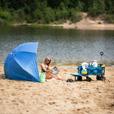 Parasol plażowy NILS CAMP NC7822 XL z klapami bocznymi i ochroną UV SPF 40+