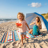 DUŻY KOC PIKNIKOWY PLAŻOWY AZTECKI WZÓR XXL 250x200cm NILS CAMP NC8022