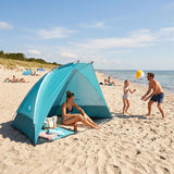 NAMIOT PLAŻOWY SKŁADANY OCHRONA UV 260x120x120CM TURKUSOWY NILS CAMP NC8030