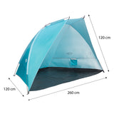 NAMIOT PLAŻOWY SKŁADANY OCHRONA UV 260x120x120CM TURKUSOWY NILS CAMP NC8030