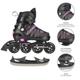 ŁYŻWOROLKI Z WYM. PŁ. HOKEJOWĄ NILS EXTREME NH11912 A 2w1 BLACK/PINK