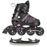 ŁYŻWOROLKI Z WYM. PŁ. HOKEJOWĄ NILS EXTREME NH11912 A 2w1 BLACK/PINK