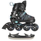ŁYŻWOROLKI Z WYM. PŁ. HOKEJOWĄ NILS EXTREME NH11912 A 2w1 BLACK/BLUE