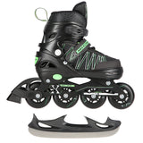 ŁYŻWOROLKI Z WYM. PŁ. HOKEJOWĄ NILS EXTREME NH11912 A 2w1 BLACK/GREEN